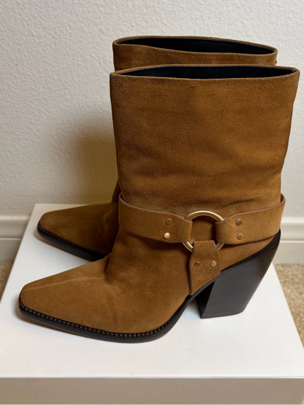Rag & Bone Suede Cowboy Ankle Boots Size 37.5